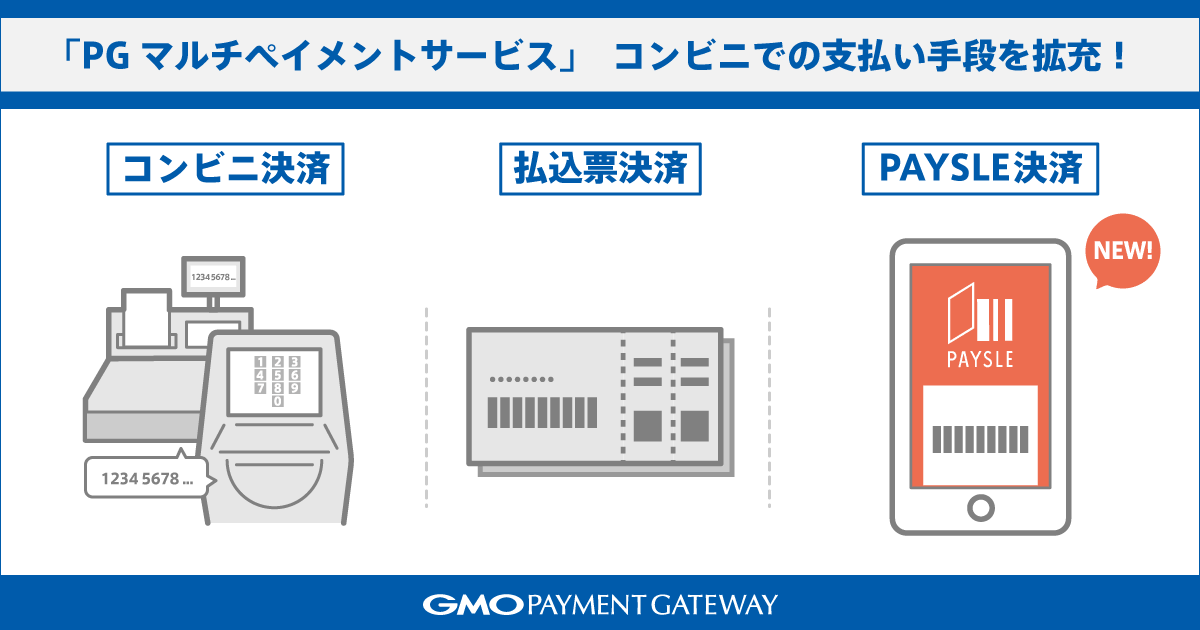 「PGマルチペイメントサービス」コンビニでの支払い手段を拡充！