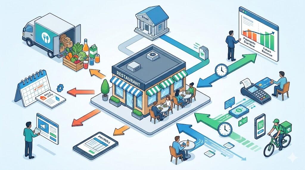 Illustration expressing the difficulty of financing in the restaurant industry