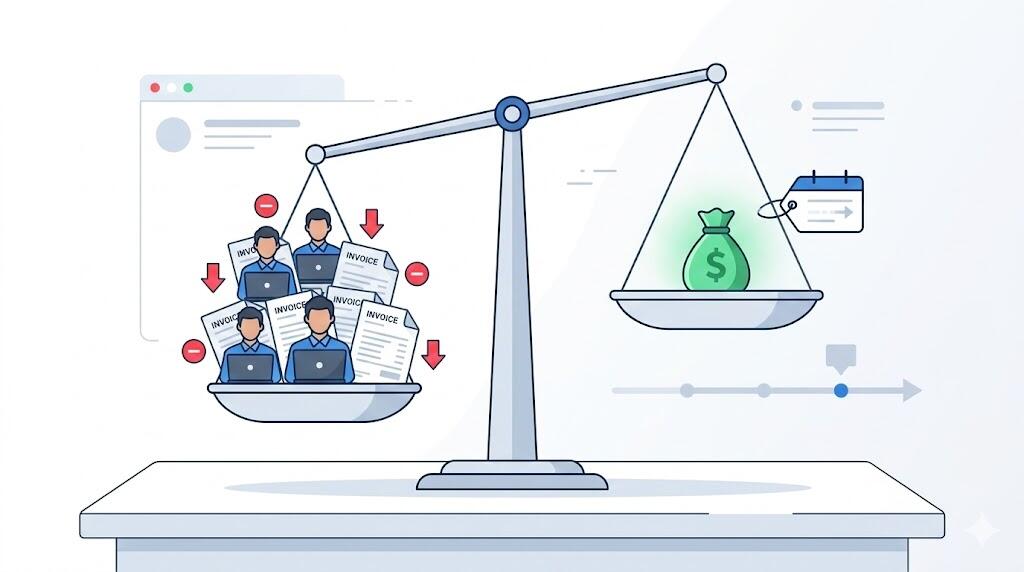 IT受託業における資金繰りの複雑さを現した画像