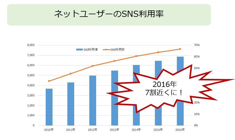SNS usage rate of net users