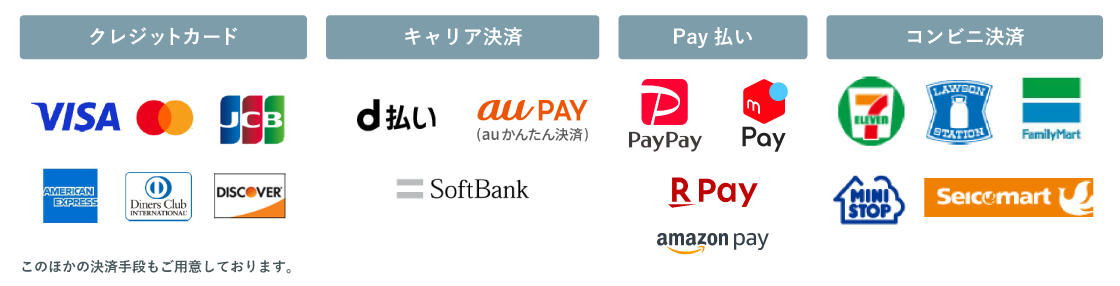 お選びいただける決済手段の一例